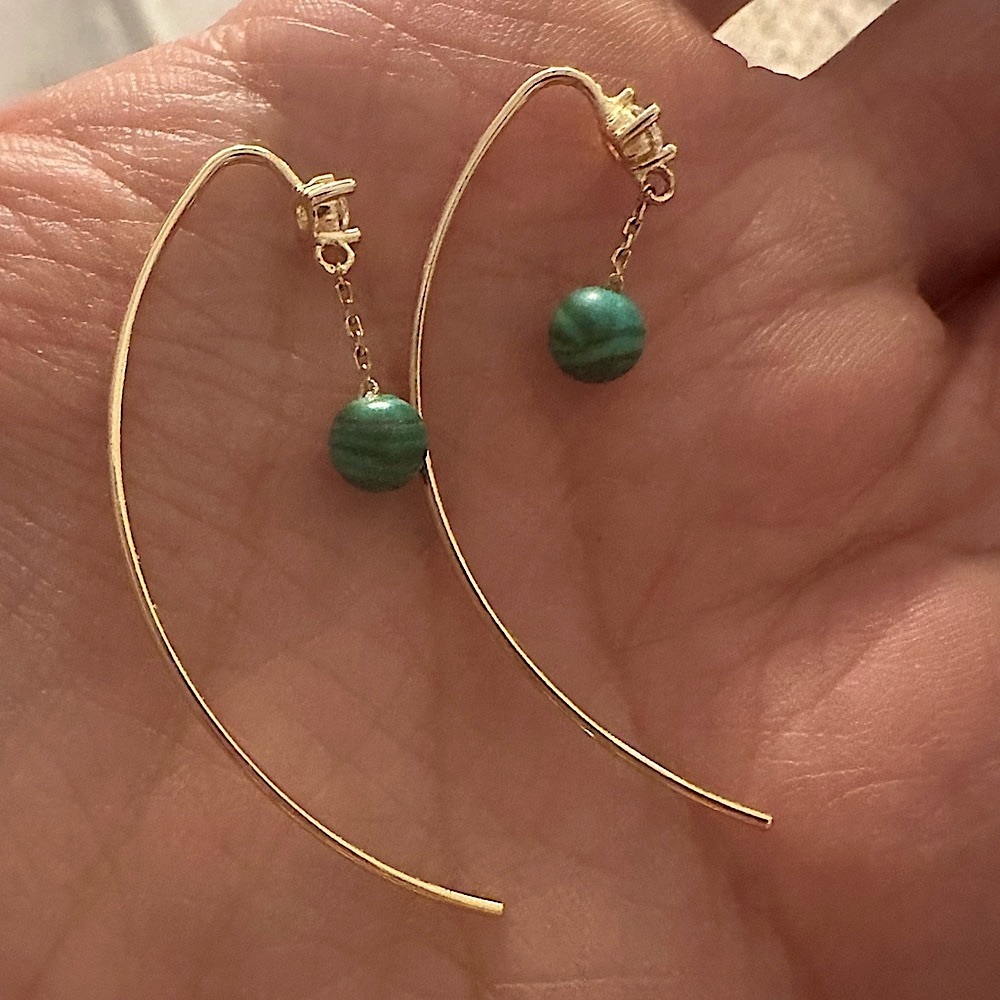 Anthropologie Stone Threader Earrings Chic Unique